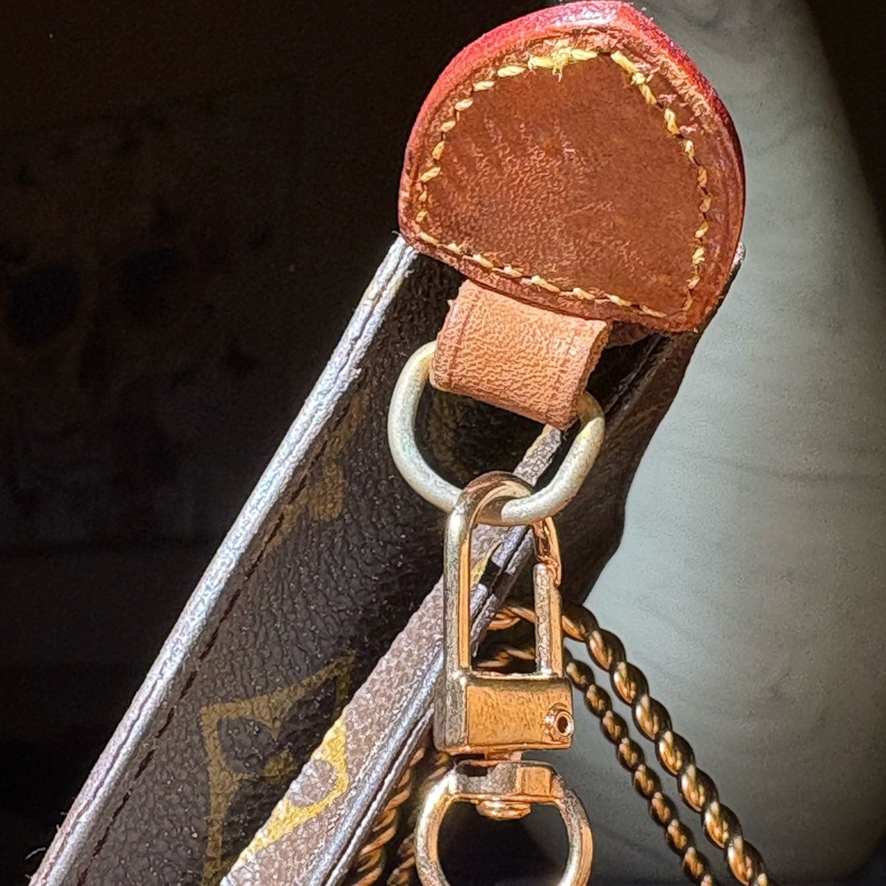 Louis Vuitton Monogram Canvas Wristlet Clutch in Brown and Gold - Picture 5 of 10